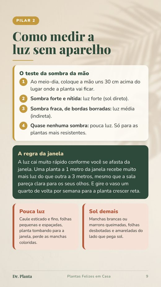 Página sobre como medir a luz